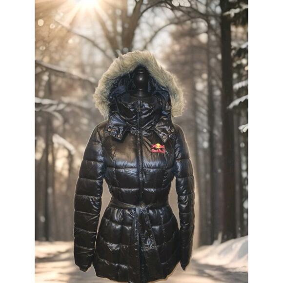 Red Bull Jackets & Blazers - Red Bull Wings Team Collection Ladies Size Large Puffer Jacket Hooded EUC